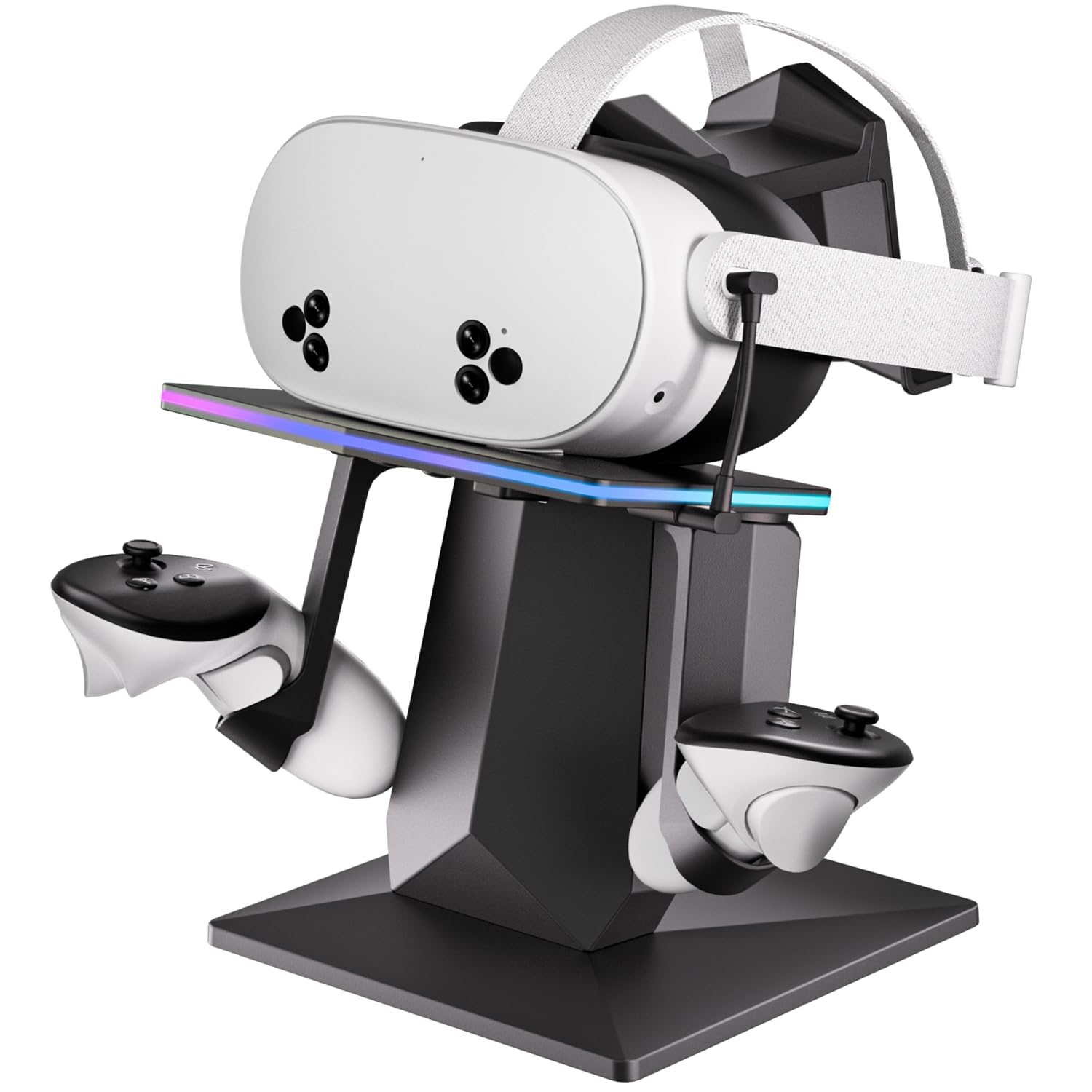 Dock di ricarica compatibile con Meta Quest 2/3/3S | Supporta la stazione di ricarica rapida VR con luce RGB, cavo di tipo C, supporto per controller VR