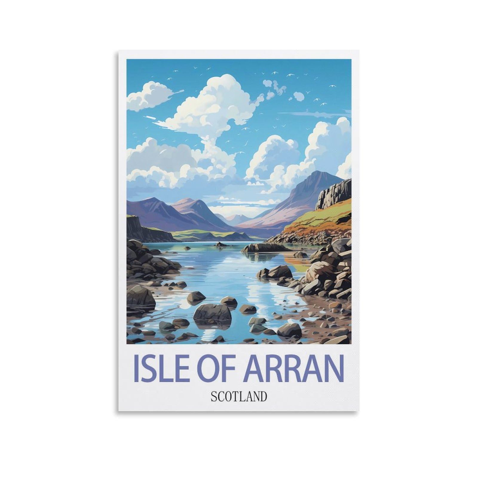 Vintage Metal Tin Signs Isle of Arran Scotland Art Retro Plaque for Bars Pub Playroom Man Cave Wall Decor 15x30cm
