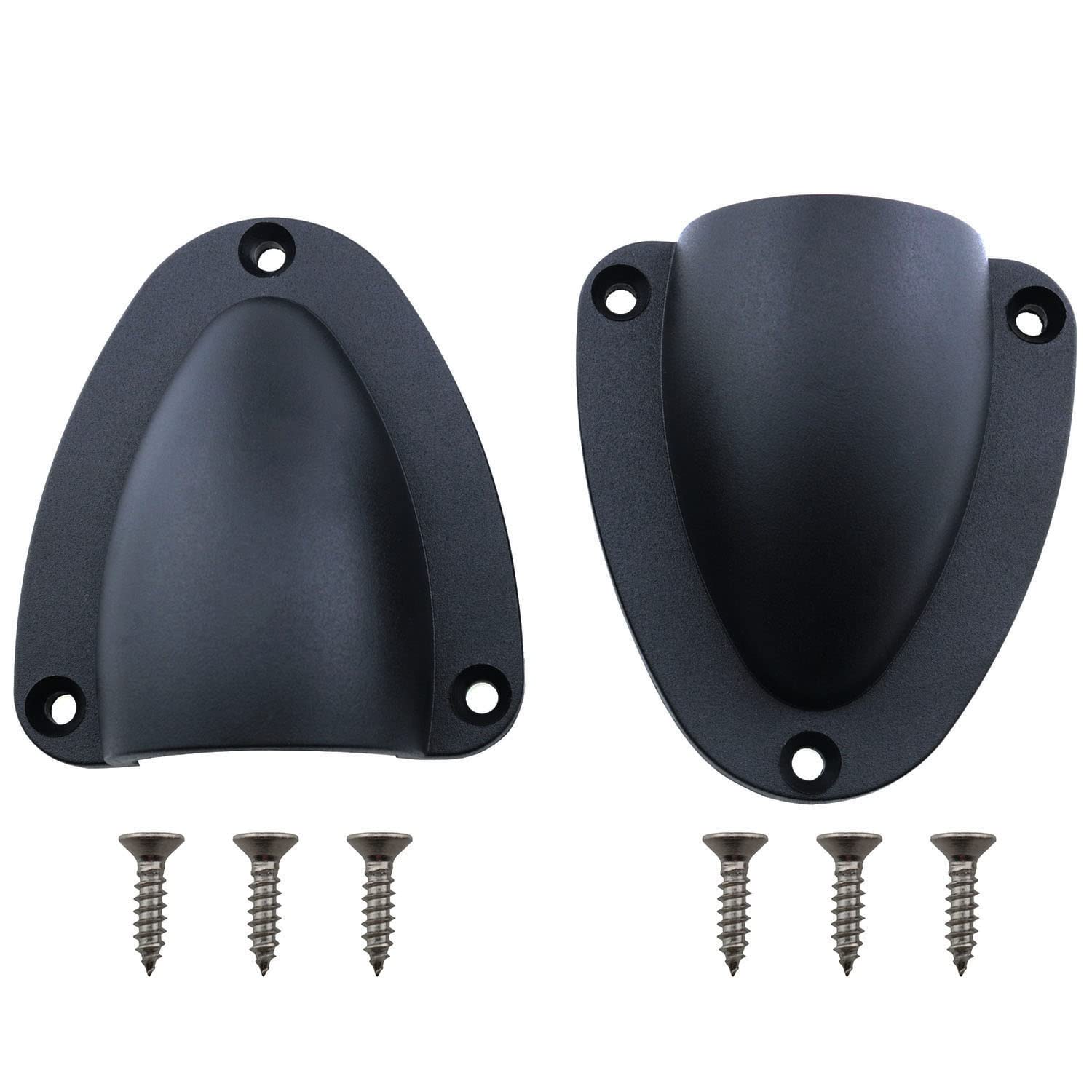 ZZHXSM Clamshell Vent Cover 2pcs Black Nylon Marine Sensor Wiring Cover Clamshell Vents with Mounting Screws for Rowing Boat Marine Yacht Surfing Water Sport