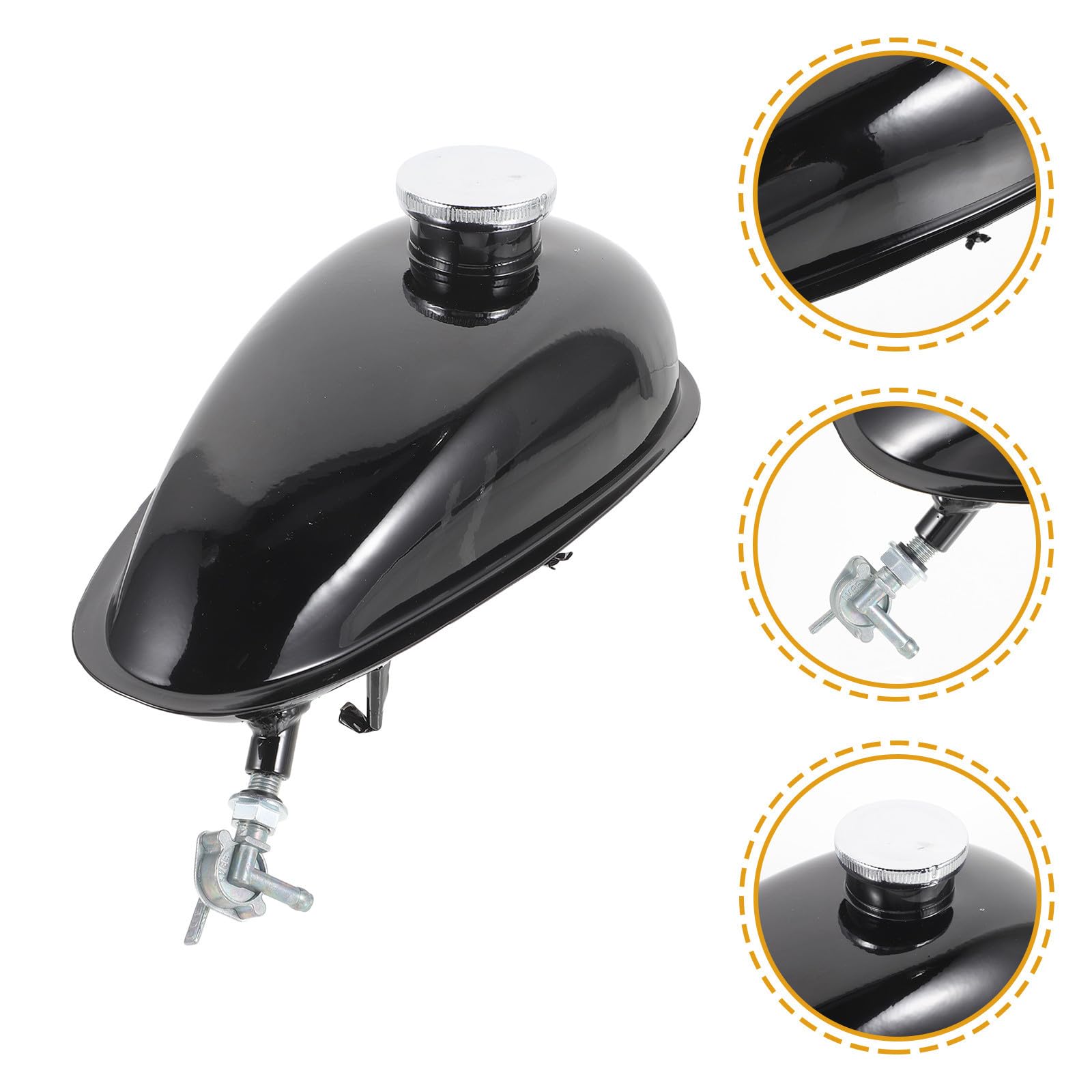 Petit Réservoir D'essence Moto en Fer 2 Litres Antirouille pour Mini-moteur 49cc 66cc 80cc, Réservoir de Gaz Étanche et Résistant, Accessoire Compatible Moto Sportive