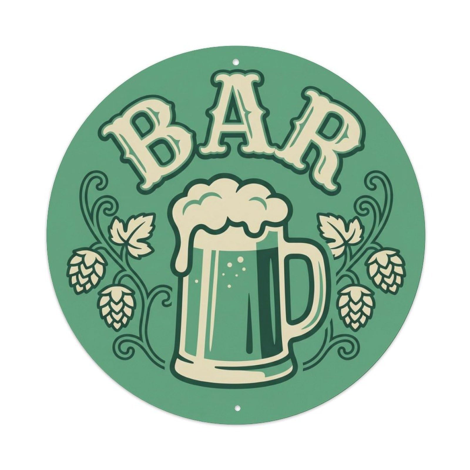 BAR Jade Brewery Emblem Metal Tin Sign Plaque Wall Decor for Cafe, Club Bar, Office, Home Garden Round Metal Poster 8x8Inch