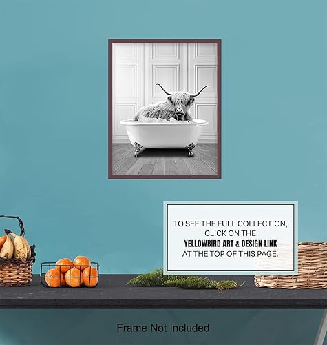 Miniatura 7 de Cow Bathroom Decor - Highland Cow Wall Art Print - Bathroom Pictures - Cute Bathroom Accessories - Funny Bathroom Wall Decor - Bathroom Poster -