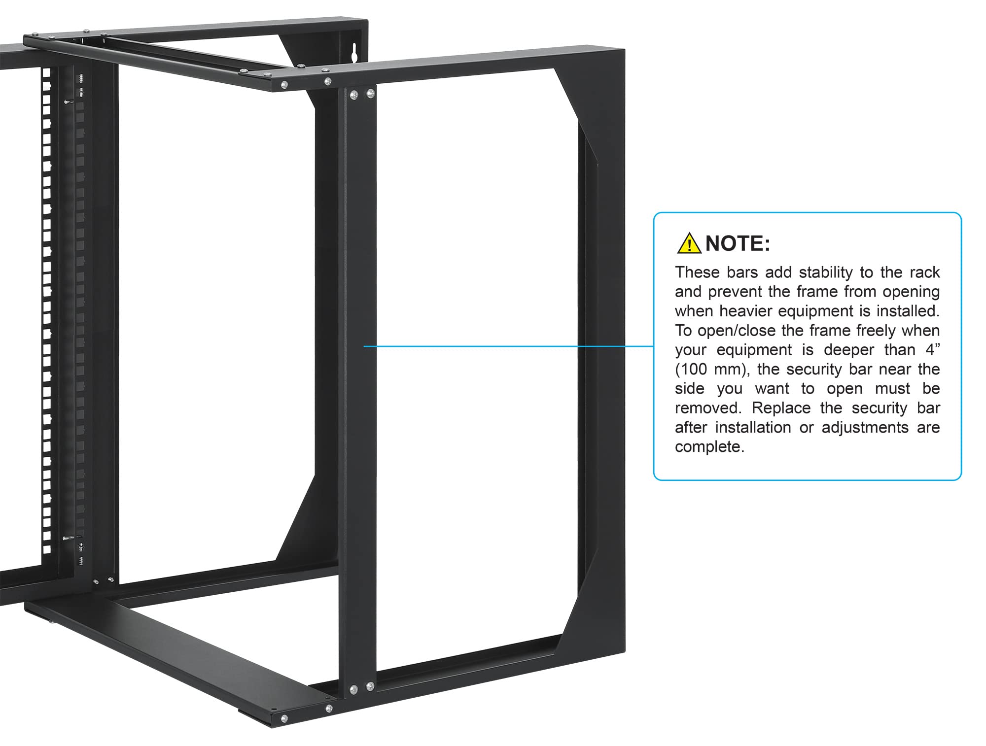 INTELLINET 716192 Armadio a Muro 19" Open Frame 2 Montanti Flat Pack 12U Nero