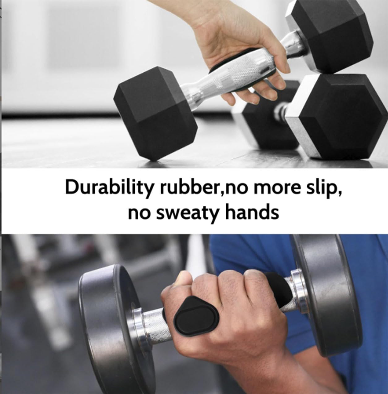 Antislip Workout Grips, Ergonomic Rubber Hand Protector Gloves for Weight Lifting, Pull-Ups, Gym Training and Exercise, for Men and Women(Black) 3