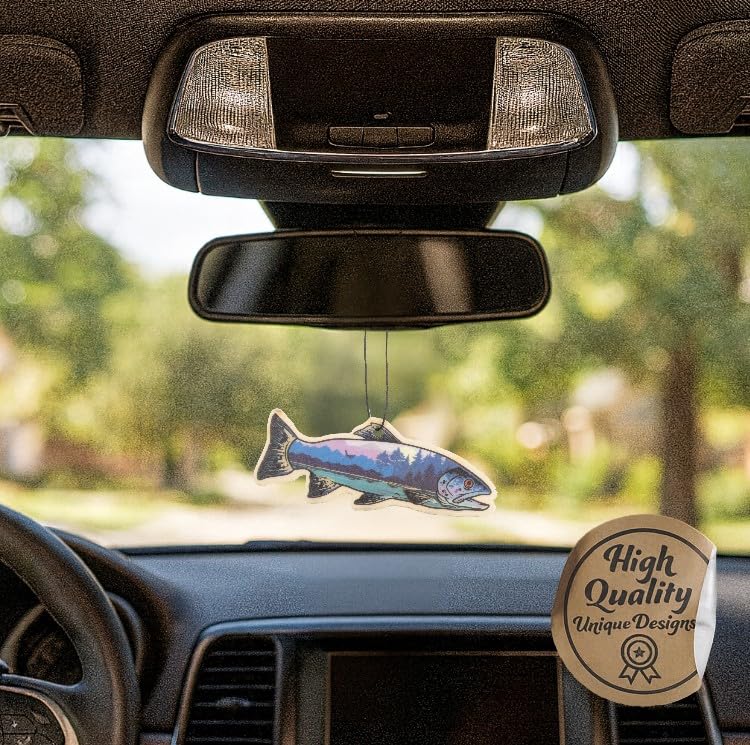 Image of Outdoor Adventure Car Air Freshener 4 Pack Scented With Premium Oils By Fresh Fresheners (Trout)