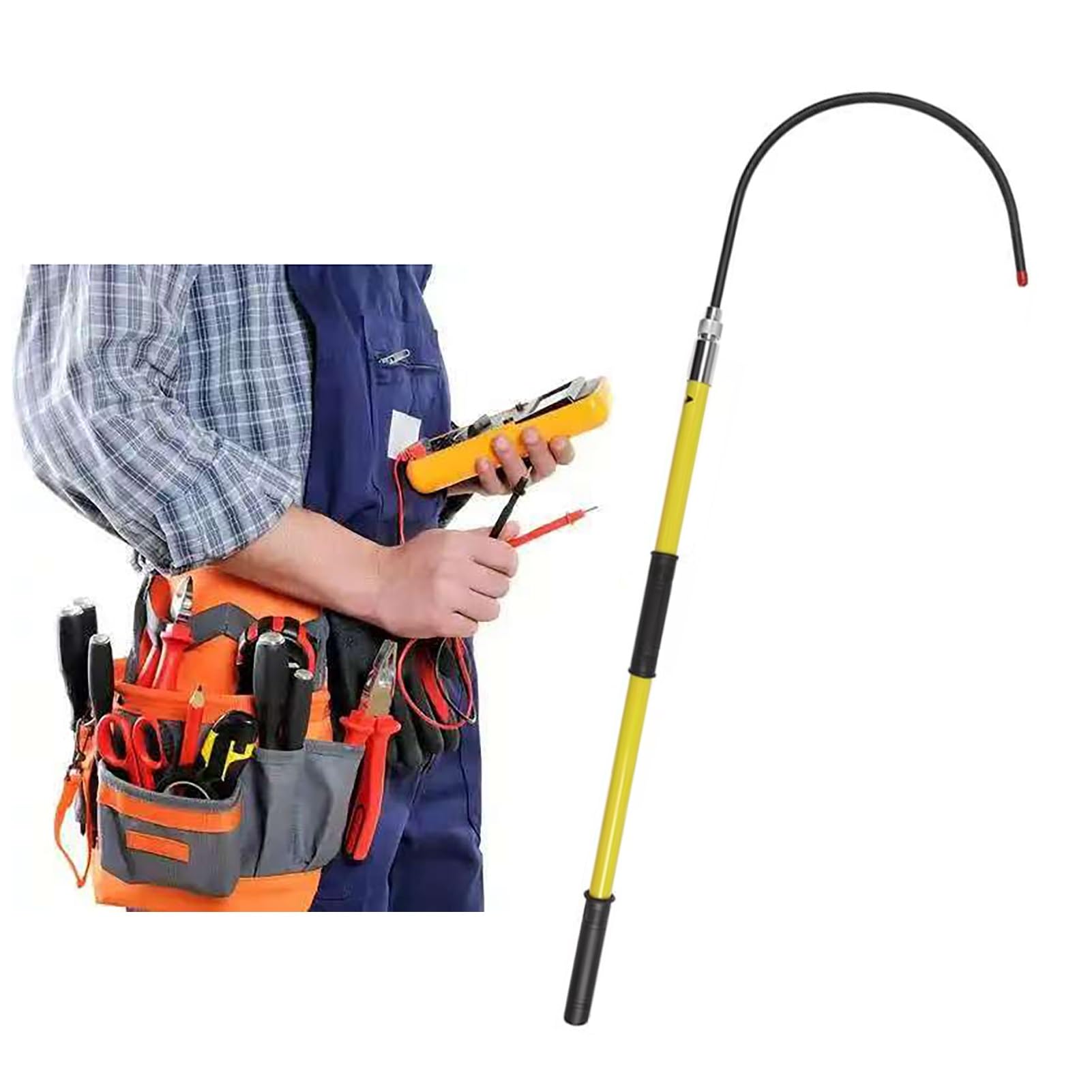MSHGSKU Insulated Fiberglass Rescue Hook, Emergency Electrocution Safety Tool for Electricians and Rescue Operations