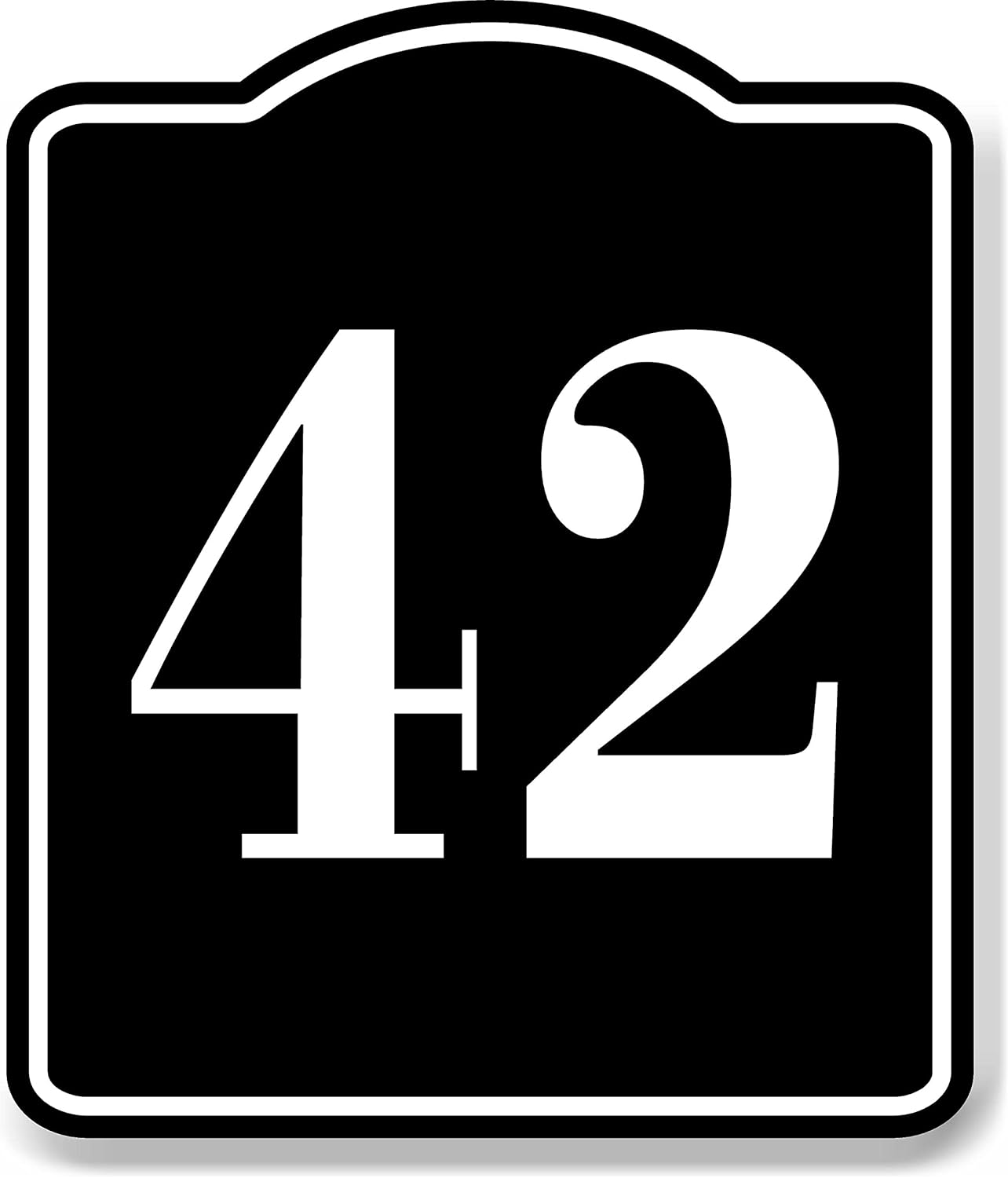 42 Bay Garage Door Plate Field Lane Gate Number BLACK Aluminum Composite Sign, 8.5x10
