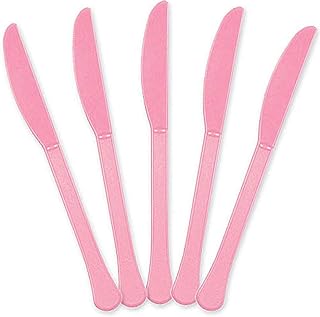Amscan Premium Heavy Weight disposable-knives, 12.7 x 8.6, New Pink