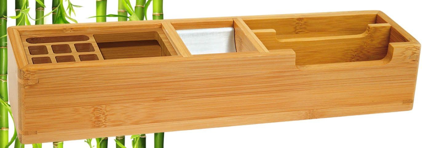 WEDO 61 1007 Bamboo Desktop Organiser - Brown