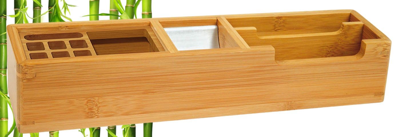 Wedo 61 1007 Bamboo Desktop Organiser - Brown