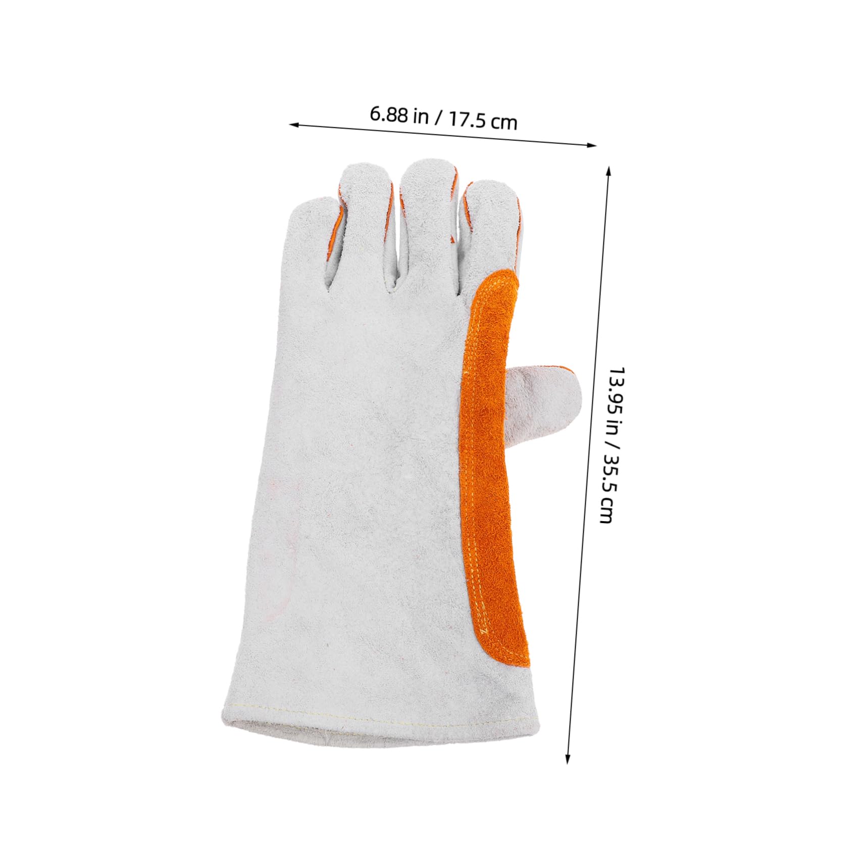 DOITOOL 1 Pair of Men's Cowhide Leather Welding Gloves Insulated Heatproof for Tig Welding Long Wrist Protection Comfortable Fit for Welders