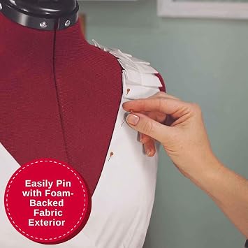 SINGER Female Adjustable Dress Form, Small/Medium, Sizes 4-10 - Red | Pinnable foam-backed surface, 12 dials, 360-degree hem guide, tripod base, pattern draping, DIY sewing tasks, dressmaking use