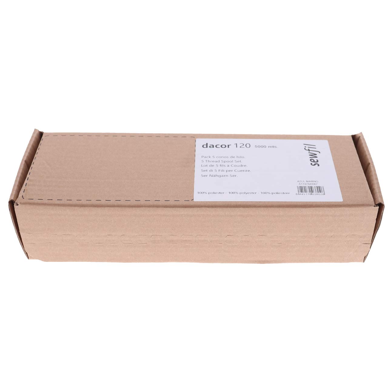 dacor 120 - Confezione di fili per cucito 100% poliestere - 5 coni (5 x 5.000 metri) 0067 - Blu notte