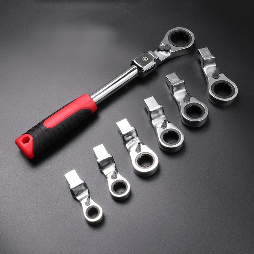 Set di chiavi combinate a cricchetto con testa flessibile, 8-19 mm, 8 pezzi