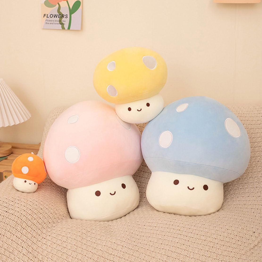 Cute Mushroom Decorative Pillow (1, Yellow, 9in)