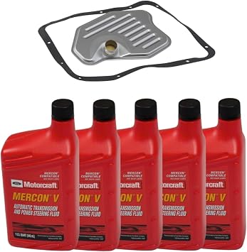 4R70W 4R75W 4R75E Transmission Service Kit 5qt ATF Fluid + Filter + Gasket Laipz compatible with FORD select models