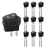 ZHWXFW 10 Pcs SPST Rocker Switch 6A/250V 10A/125V AC 20mm Mini Circle Toggle Switch ON Off with Snap-in Design for Car Boat Automotive