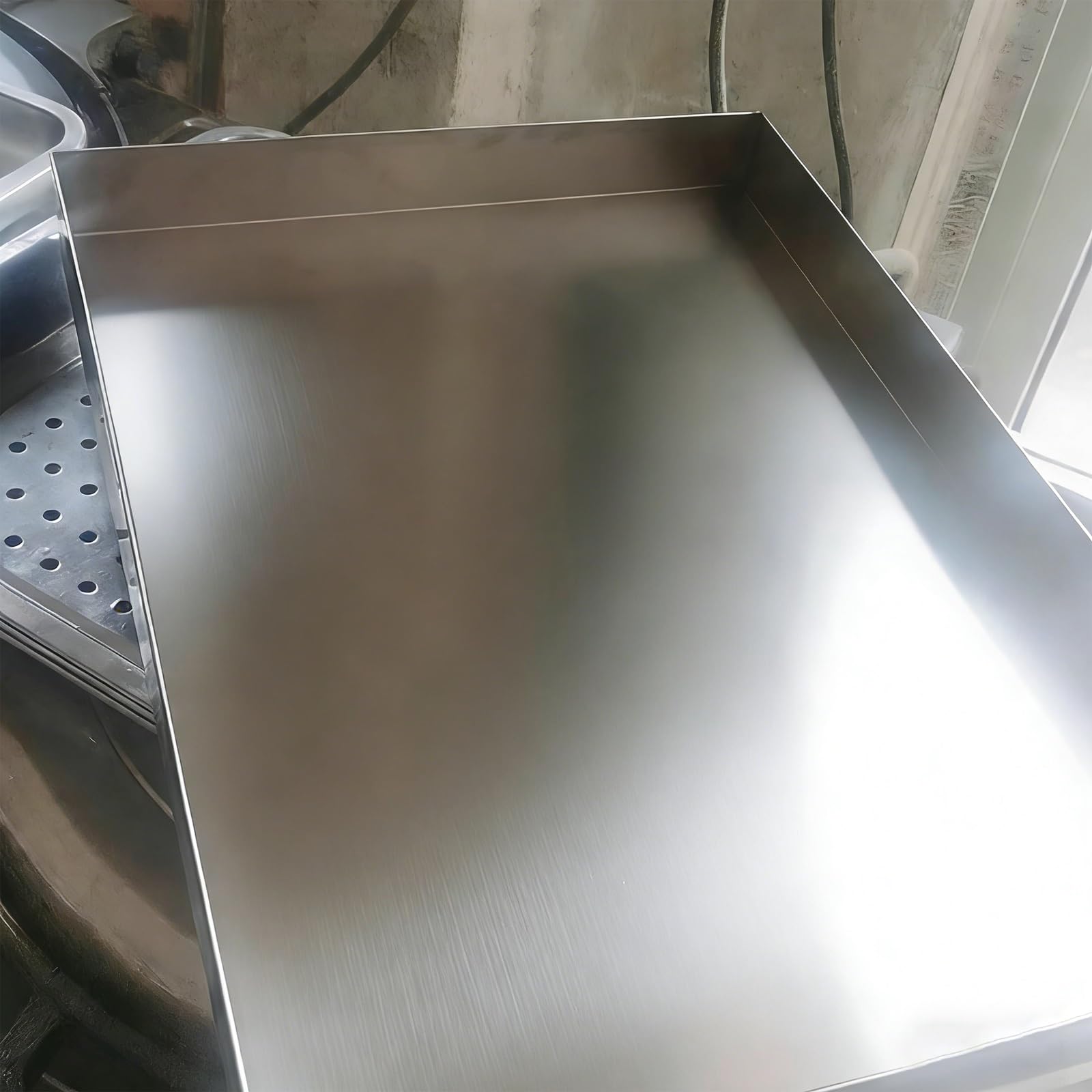 Bandeja de Acero Inoxidable 304 Grado Alimentario Bandeja Saldada Completamente Hecha a Mano for Restaurantes Catering Transporte y Almacenamiento de Alimentos(70x20cm (28x8in))