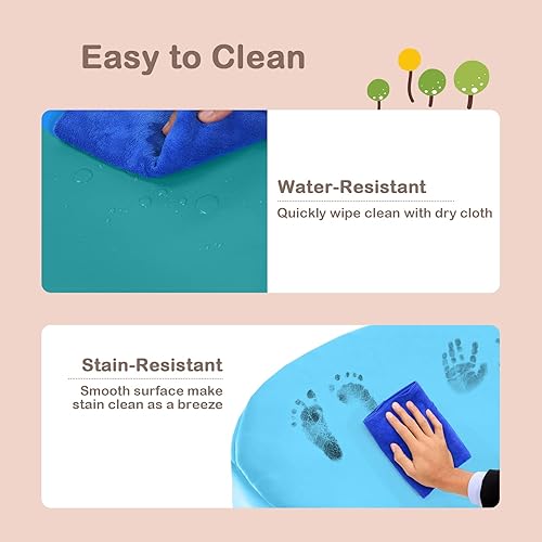 Miniatura 5 de KOTEK 6 cojines de suelo para niños de 15 pulgadas con asas, asientos circulares de espuma de 3 pulgadas de grosor, asientos suaves y flexibles para