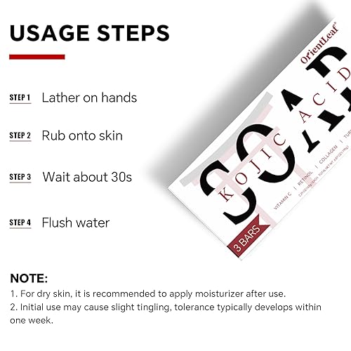 Miniatura 6 de Jabón de ácido kójico, barra de jabón de cúrcuma para manchas oscuras, aroma de cítricos frescos, suave para lavado facial y corporal con vitamina