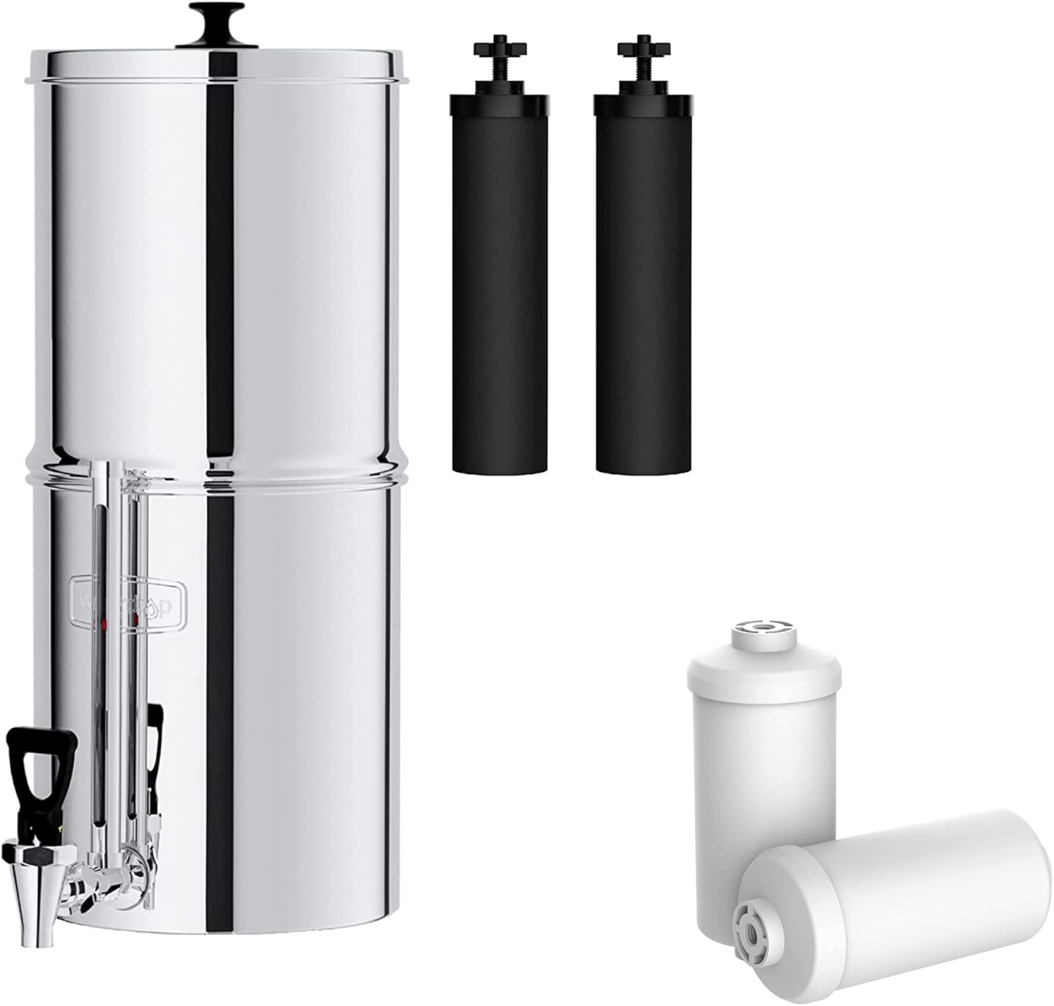 Waterdrop Gravityfed Water Filter System with 2 Filters and Metal Water Level Spigot