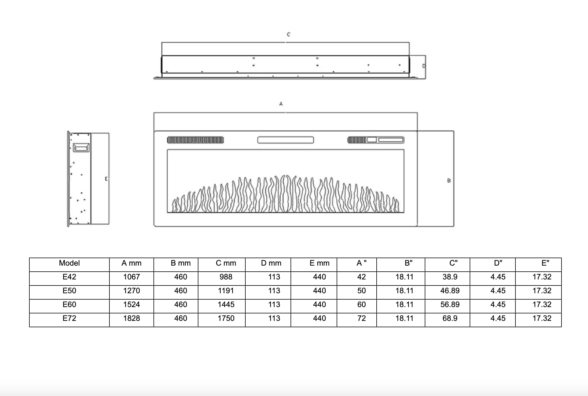 Camino Elettrico Weka Fireplace E42 Wi-Fi - da Parete e da Incasso - Potenza 750 W/1500 W, 13 Colori di Retroilluminazione, Effetti Fiamma Regolabili, Protezione contro il Surriscaldamento (107 cm)