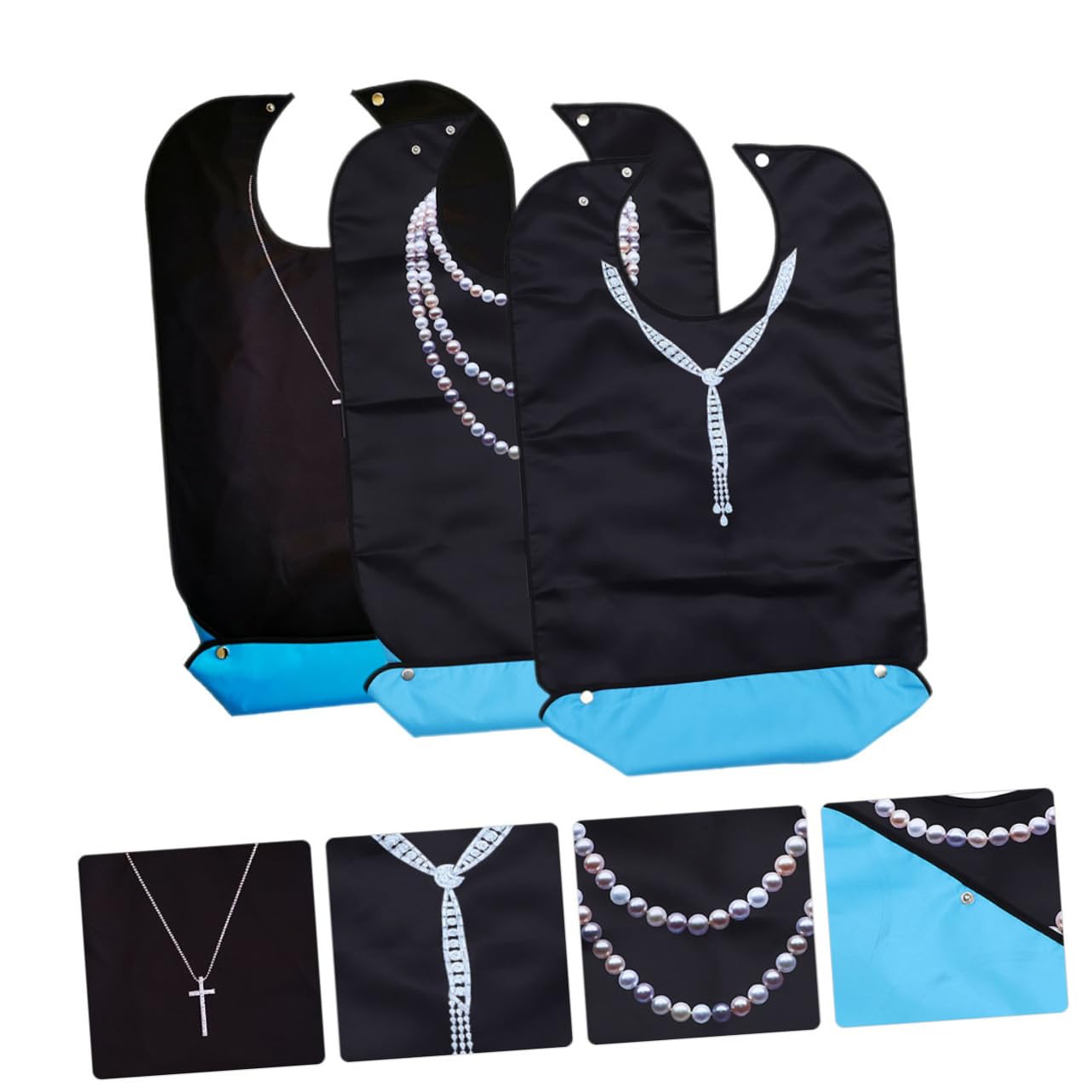 GANAZONO Lätzchen mit Verstellbarem Design aus Polyester 3 Stück-pack und Leichtem Gewicht Kleiderschutz für Erwachsene für Senioren im Haushalt