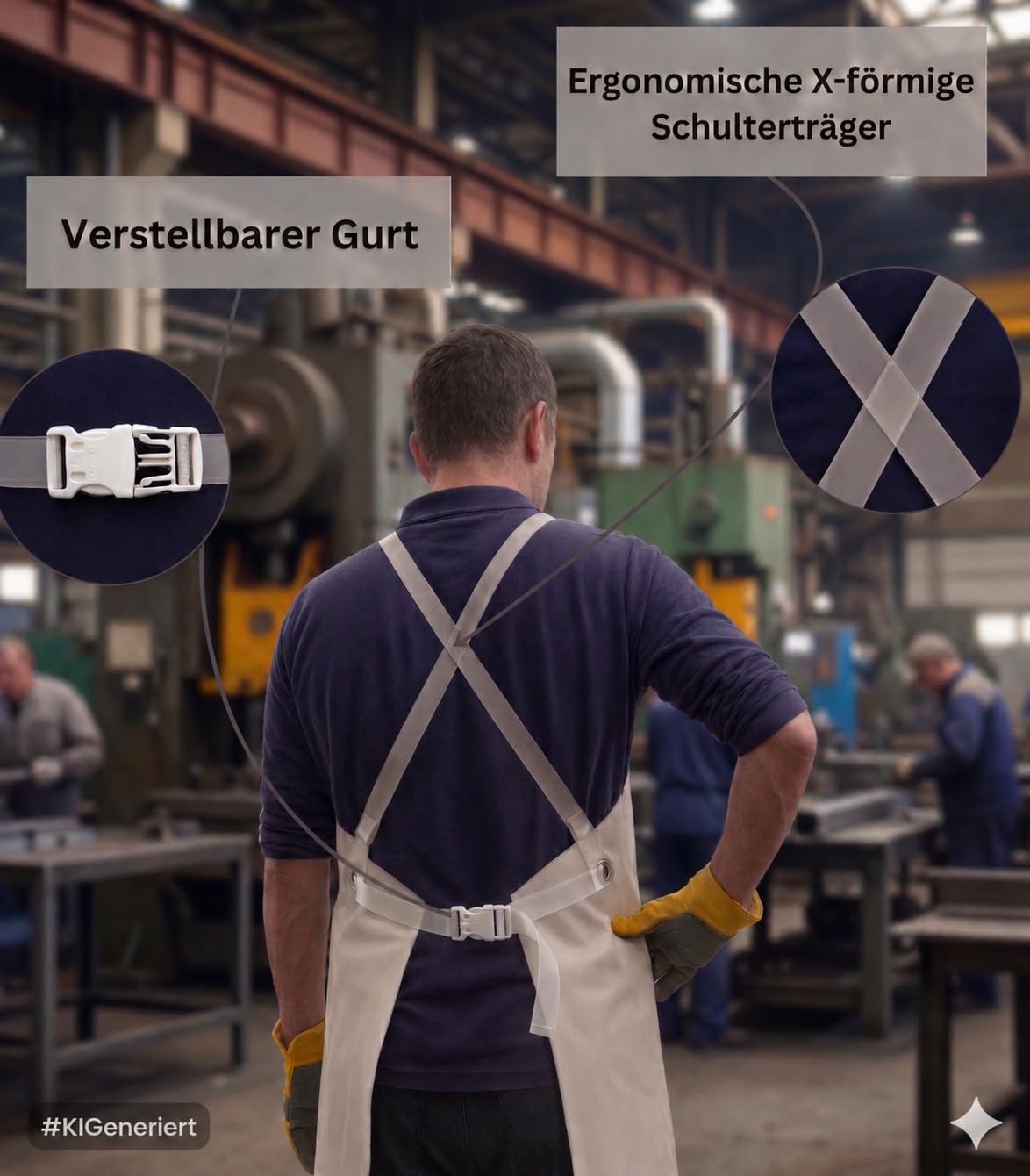 Wasserdichte Lebensmittel- und Chemikalien-Schürze I gegen Säuren Laugen + Fette resistent I Für die Nahrungsmittel- und Reinigungsbranche sowie Groß-Küche Labor Medizin Industrie Convenience