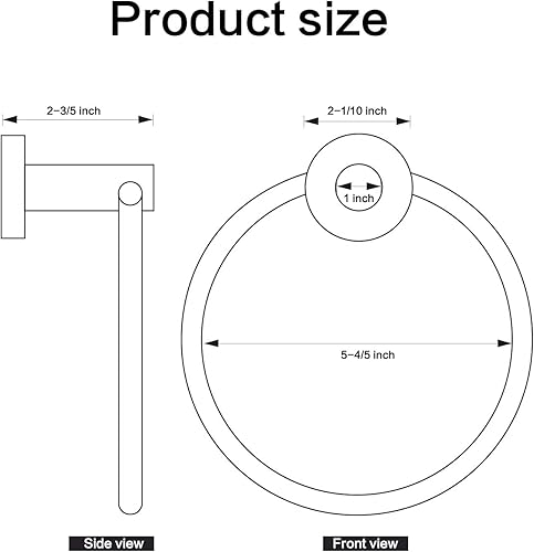 Miniatura 5 de HouseAid Stainless Steel Towel Ring for Bathroom Hand Towel Holder Modern Circle Towel Hanger Round Towel Rack Wall Mounted Brushed Nickel