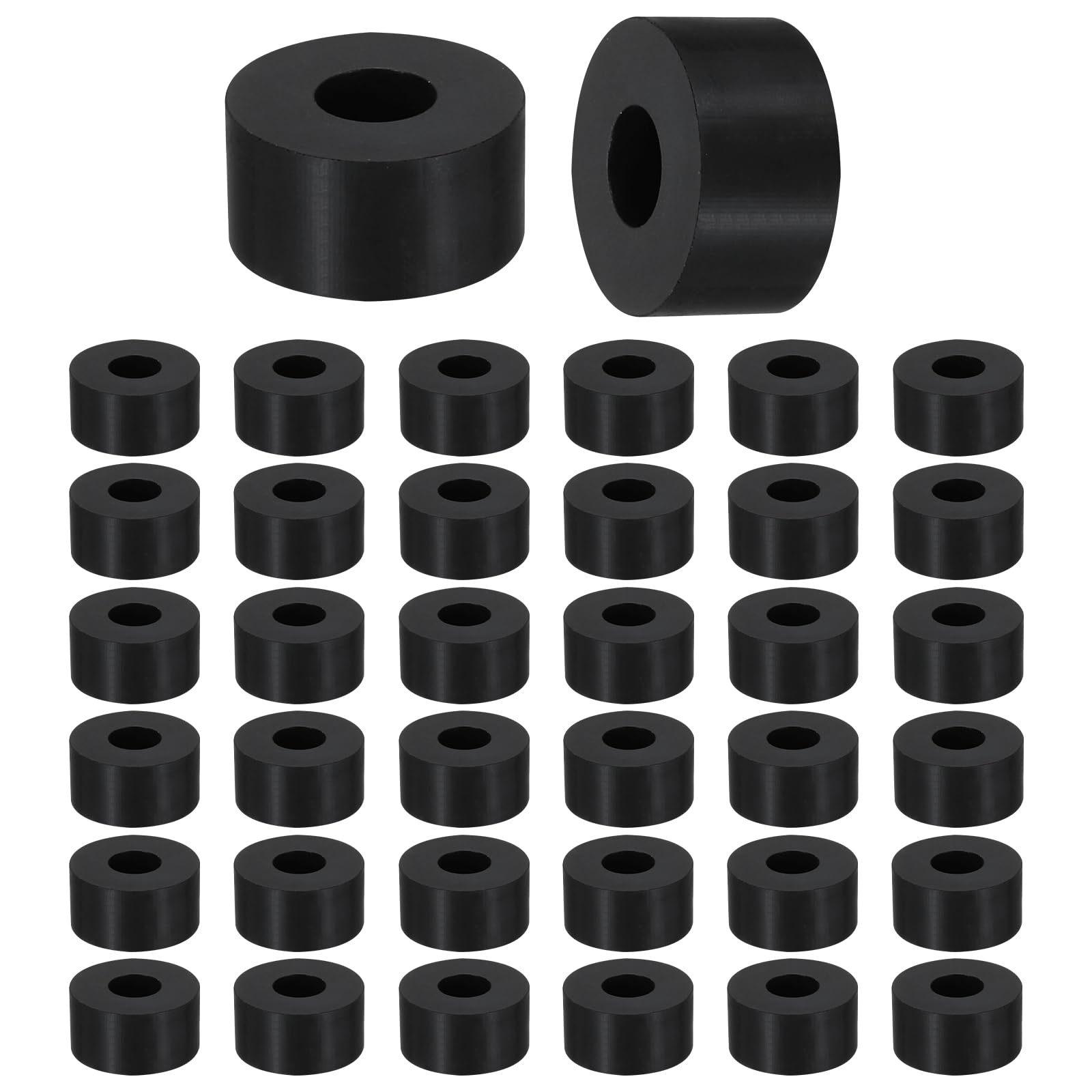 sourcing map 38 Pcs Round Rubber Spacers 15mm OD x 8mm ID x 6mm Thickness 28 Pcs Round Rubber Spacers 15mm OD x 8mm ID x 6mm Thickness