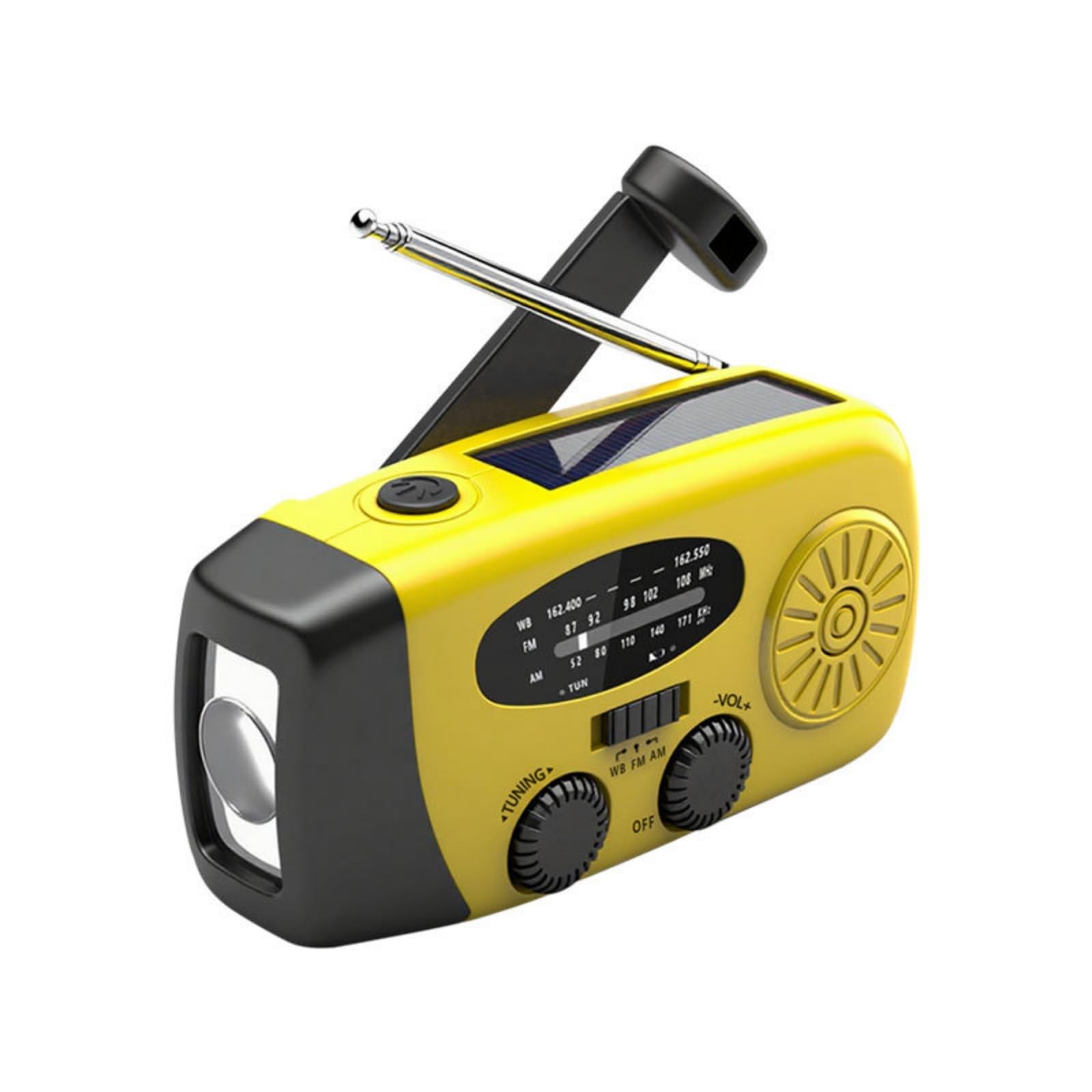 Solar Hand Crank Radio Multi-Band Reception Solar Emergency Radio Phone Charger for Preppers, Survivalists, Disaster, Outdoor, Yellow, EU 2000mah-image-23