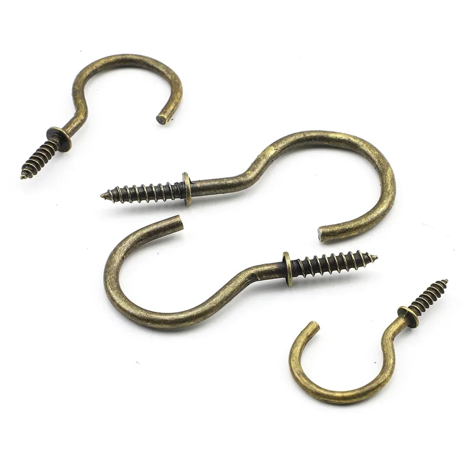 Ganci da parete a vite, Confezione da 60 ganci a vite da 1/2" a 2" in acciaio al carbonio placcato in rame for interni ed esterni(1-1/2")