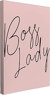 Girl Boss Pink and Gold - Boss Lady (20x30) Whelhung Canvas Wall Art, Pink Wall Art, Girl Boss Office Decor, Blush Pink Room Decor, Girl Boss, Pink and Gold Wall Decor. Boss Lady Gifts for Women