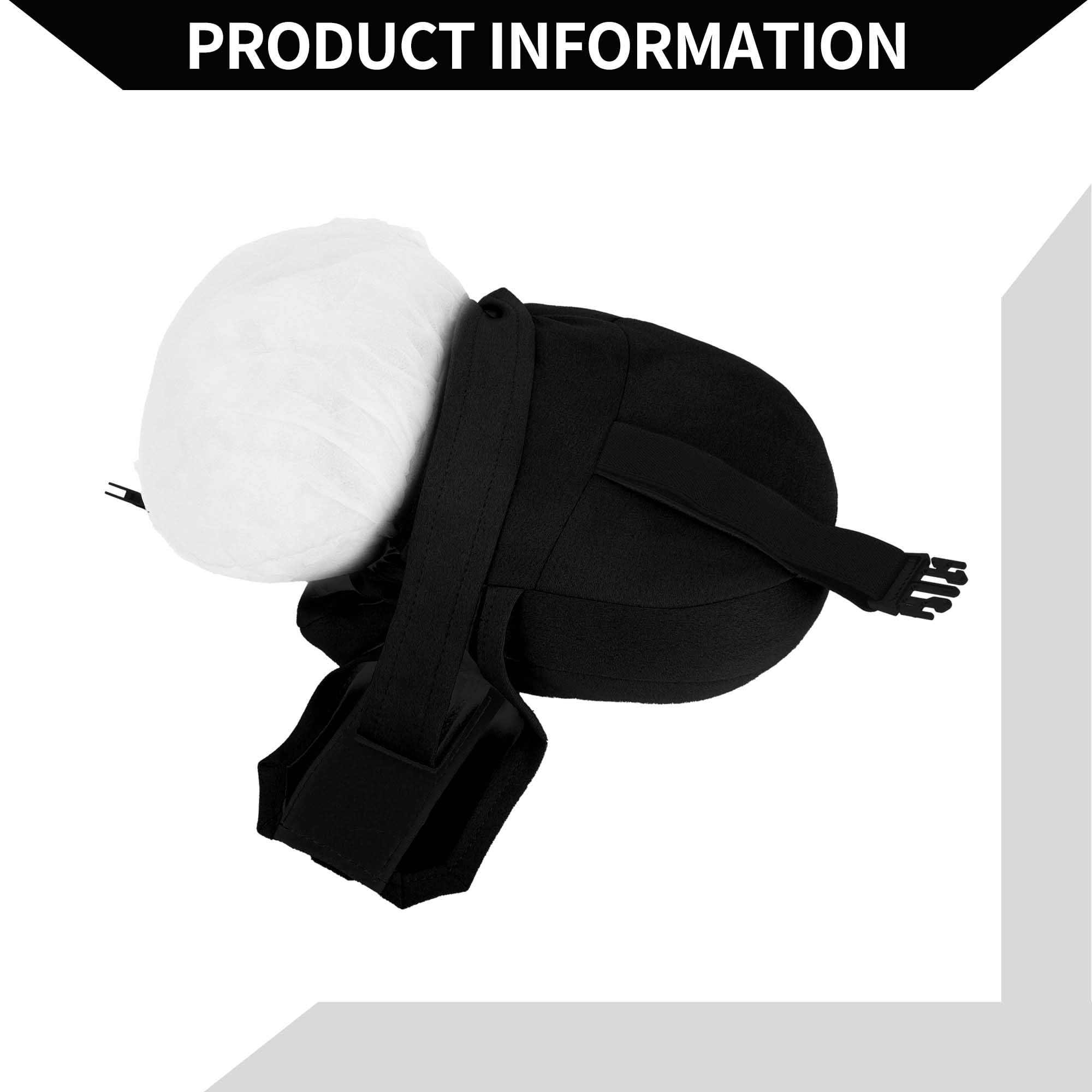 Cojín De Cuello para Coche Almohada Reposacabezas para Coche para Cuello Y Espalda Espuma Viscoelástica Transpirable De Gamuza 1 Pc Negro