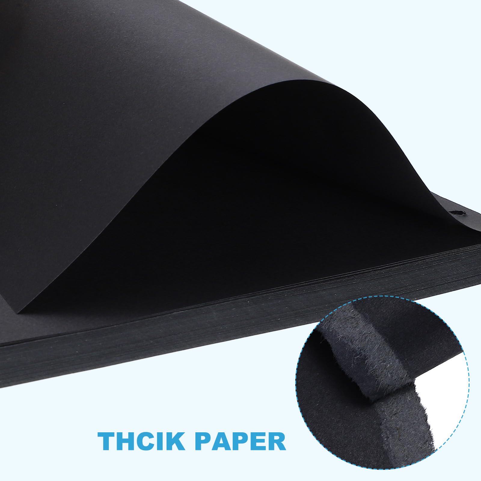 PATIKIL A6 Refill Paper, Unlined Blank Kraft Paper 6 Hole Filler Inserts Loose Leaf Paper for 6 Ring Binder, 80 Sheets/160 Pages, Black - Image 3