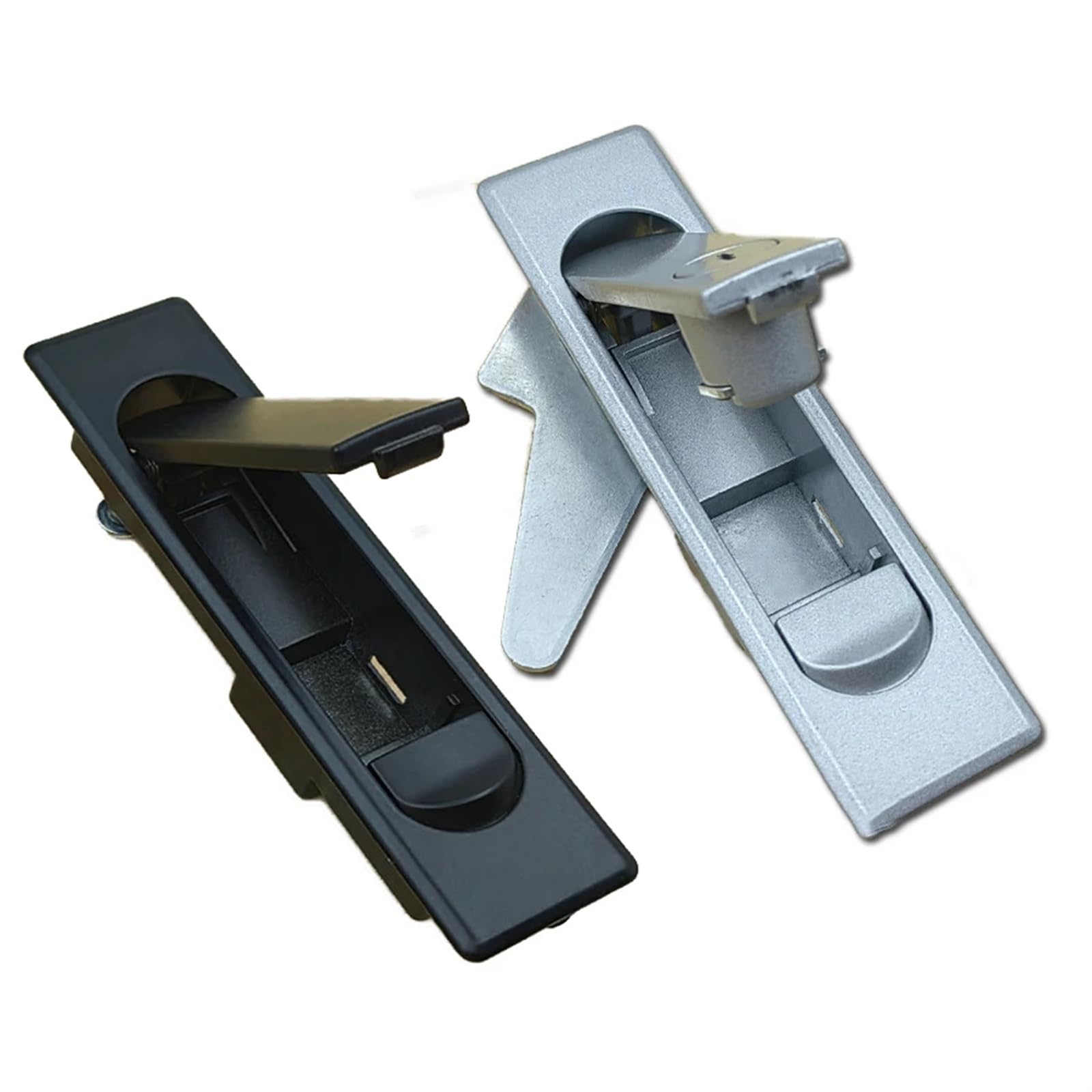 Zinc Alloy Plane Locks Push Button Glass Showcases with Lock Industrial Latch 1Pcs(Black-Key-Zinc)