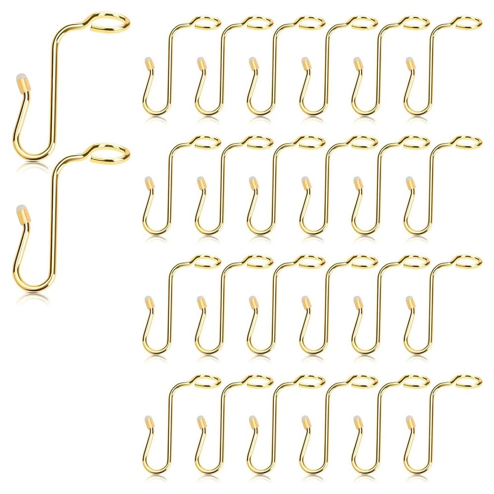 Osmond 50PCS Hanger Connector Hooks Hanger Extender Hooks Stable Clothes Hanger Connector for Clothes Hangers Gold