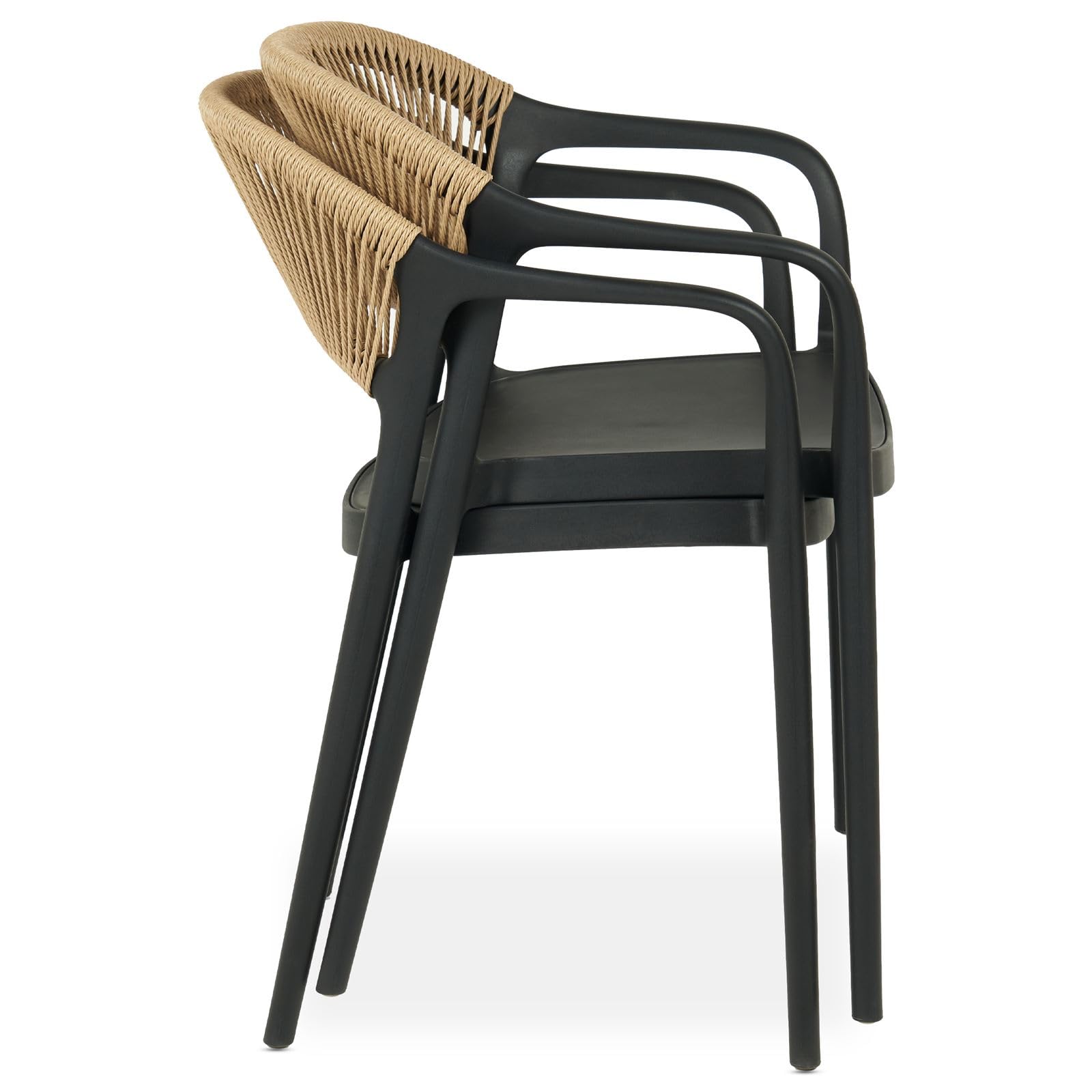 IDIMEX Gartenmöbel Set Narciso mit Tisch und 6 Stühlen, schwarz - Moderne Outdoor Sitzgruppe für 6 Personen, wetterfest & UV-beständig für Terrasse und Garten
