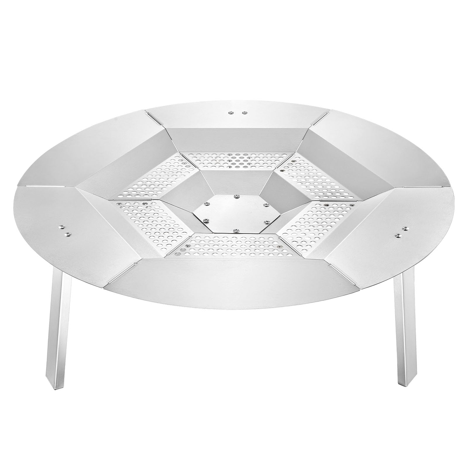 VEVOR Deflettore di Calore per Braciere per Solo Stove Yukon, 685,8 mm, Rotondo, per Braciere a Legna, Diffusore di Calore in Acciaio Inox 304, con 3 Gambe Staccabile, Accessori da Campeggio