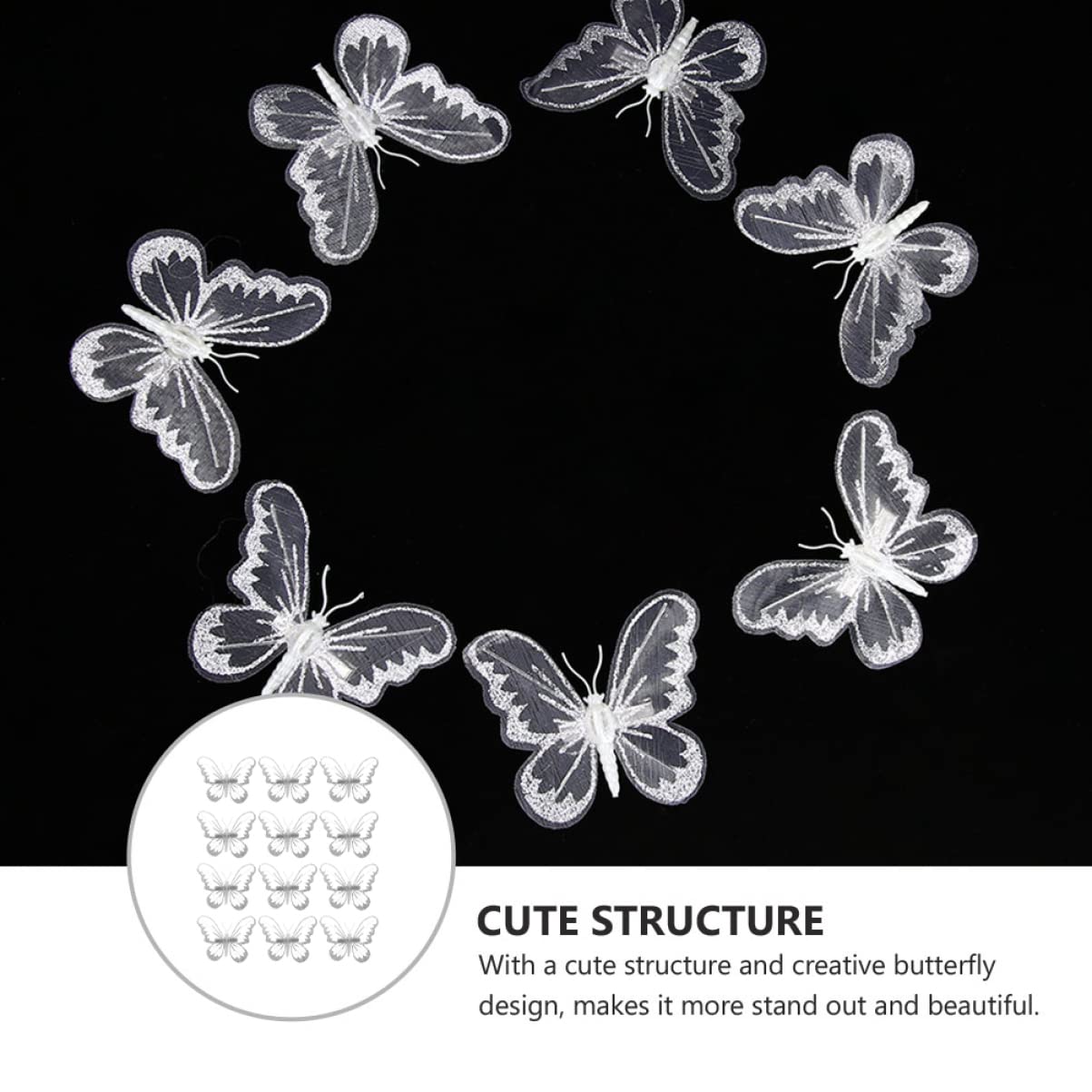 DOITOOL 5 Sätze Künstliche Schmetterlinge Mit Clip Dekoration Für Diy Bastelprojekte Große Stoffschmetterlinge Für Hochzeiten Geburtstage Weihnachten Und Mehr 12 Stück * 5