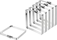 Vista 32 de uxcell 2 abrazaderas de manguera rectangulares de acero inoxidable 304, ajustables de 2 x 2 pulgadas, abrazaderas de tubo de conducto de engranaje