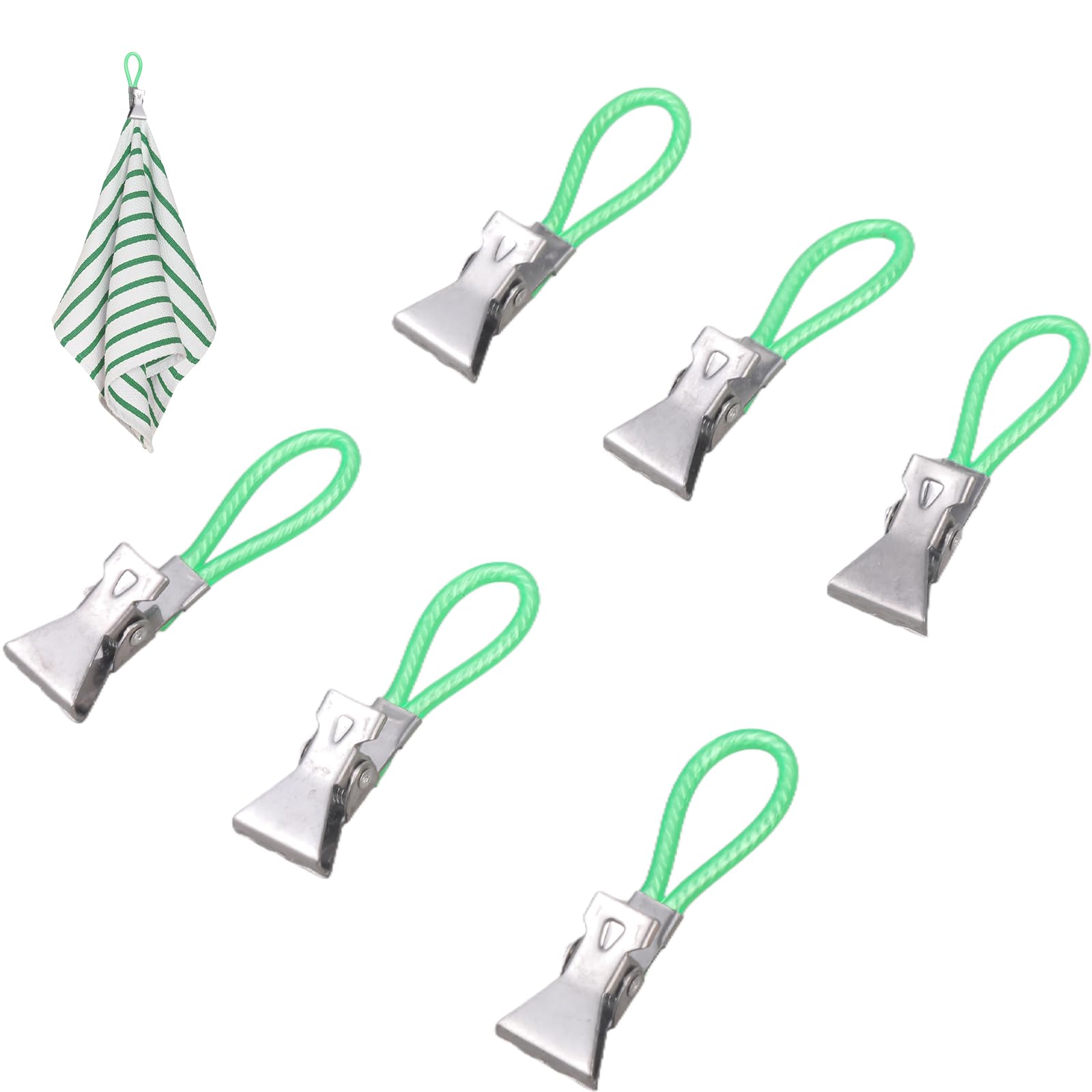 ZWWAAZHF 6Pcs Multipurpose Metal Steel Towel Clip Teas Towel Holder Clip for Securing Picnics Blankets Beach Towels Small Teas Hanging