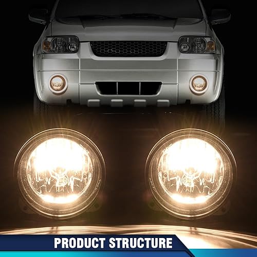 Miniatura 4 de PIT66 Luz antiniebla, compatible con Ford Mustang Cobra 2003-2004Compatible con Ford Focus 2002-2004 (solo modelos SVT)Compatible con Ford Escape