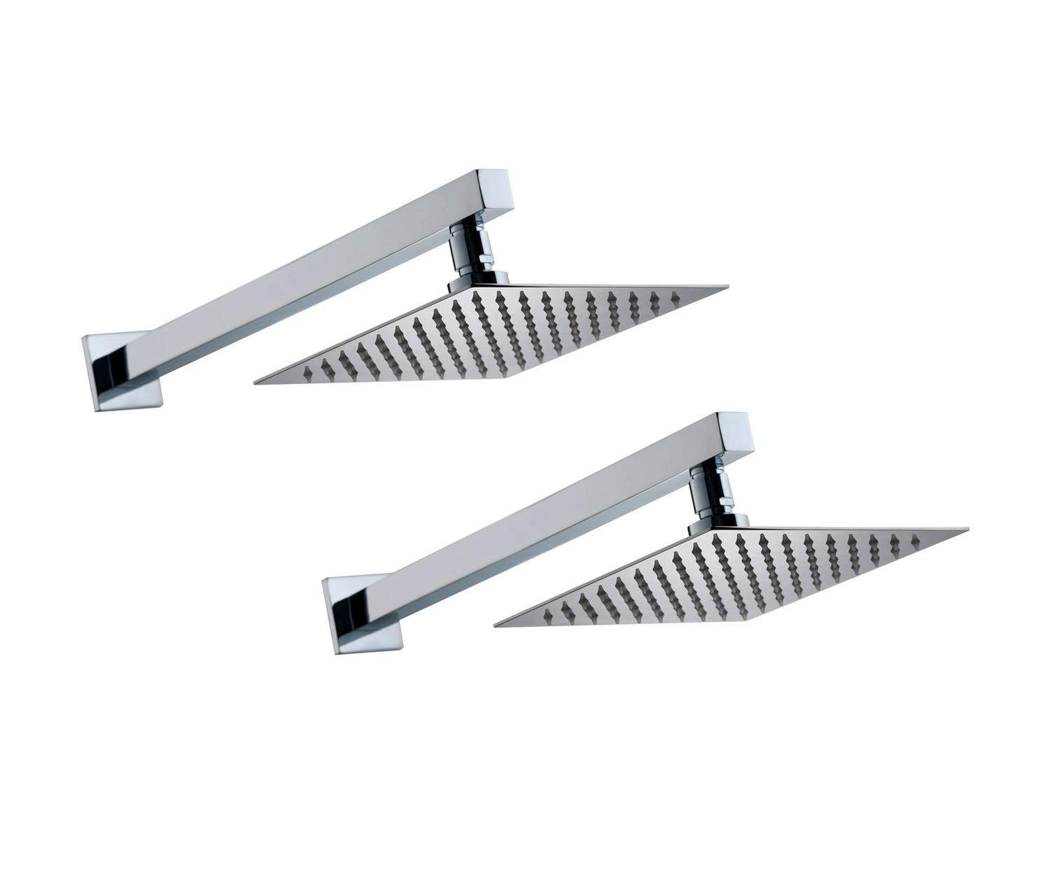 ANMEX® 4x4 (4inch) UltraSlim Stailness Steel Heavy Rain Shower Head with 9inch Arm -Pack of 2 (Silver, Chrome Finish) (B07QVF9BYW) Amazon Price History, Amazon Price Tracker