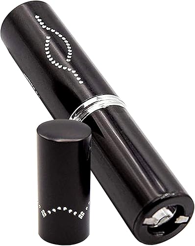 Pistola aturdidora de lápiz labial para mujer, diseño recargable de seguridad para protección personal, color negro (ADS-100)