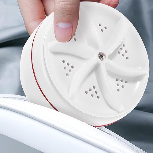 Miniatura 8 de Mini lavadora turbo portátil con carga USB con rotación hacia adelante y reversa, sincronización inteligente estable ventosa para viajes,