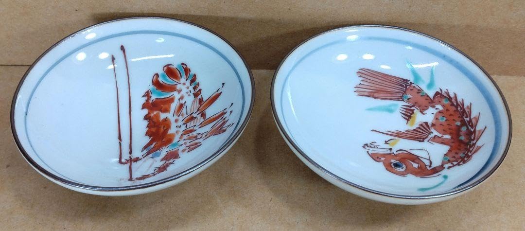 Amazon.co.jp: 武腰潤 組盃(鯛、海老) 共箱 九谷潤 無傷本物保証 