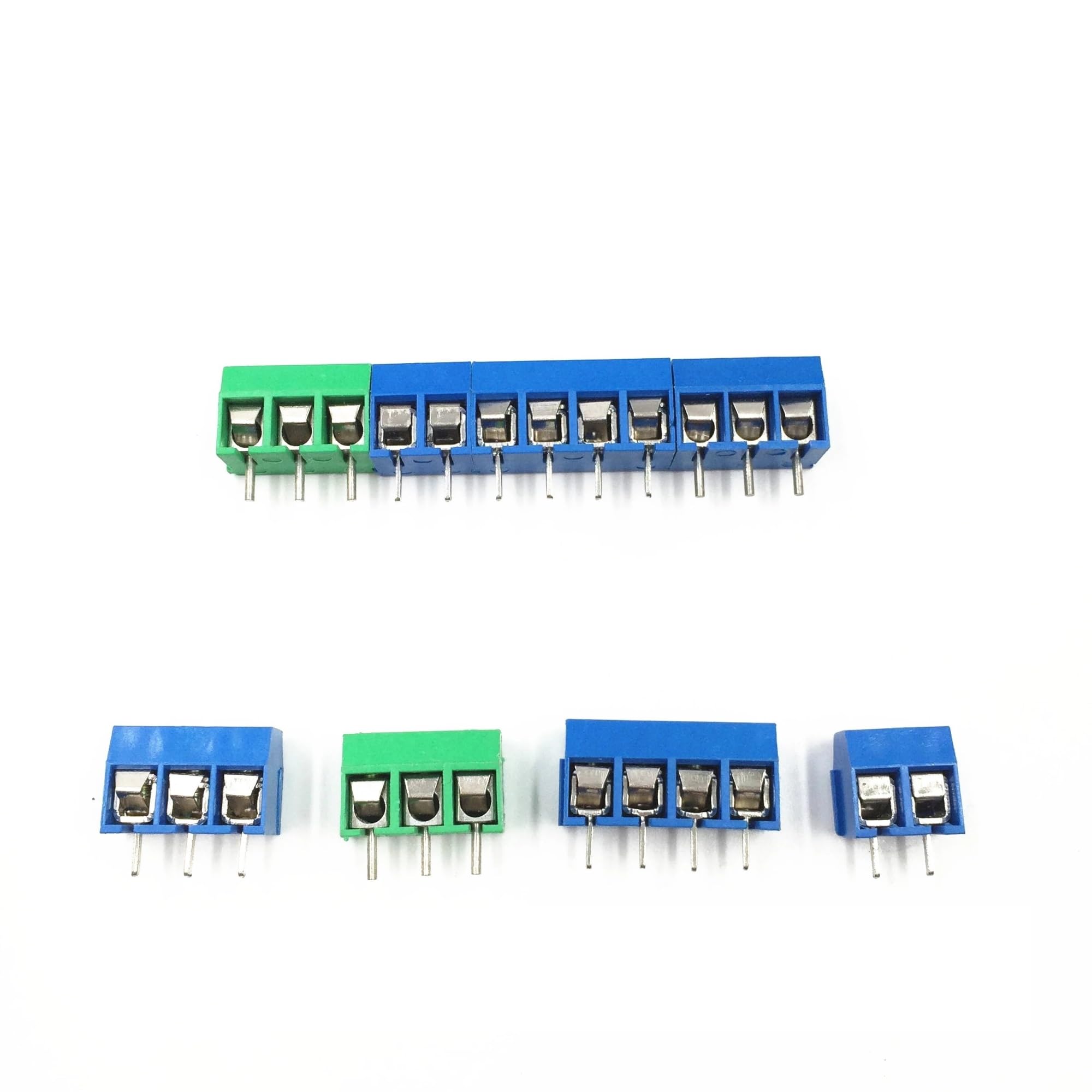 10-200Pcs/lot KF301-5.0-2P KF301-3P KF301-4P Pitch 5.0mm Straight Pin 2P 3P 4P Screw PCB Terminal Block Connector Blue Green(Green 6P,10pcs)