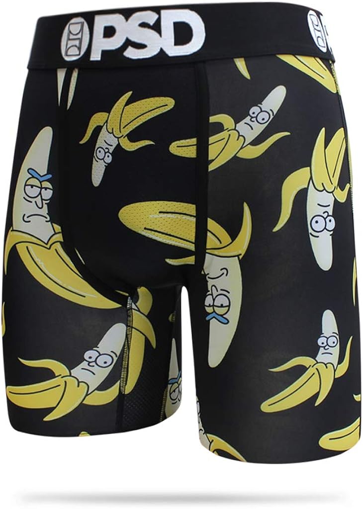PSD Men's Brief Underwear Bottom (Black/Bananas All Over, S) at Amazon
