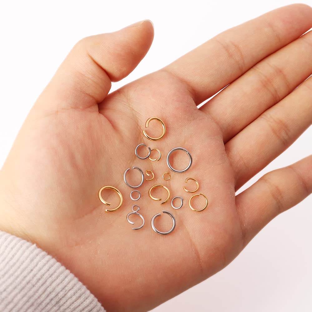 200 Anelli Di Giunzione Aperti Oro 18K, 8mm, In Acciaio Inossidabile 304 Per Gioielli Fai Da Te, Connettori Per Collane E Bracciali - 3